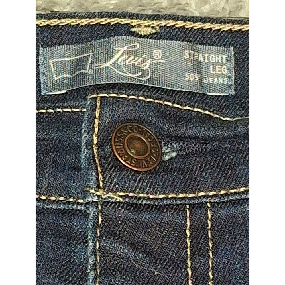 Levis 505 Straight Leg Denim Jeans Dark Wash Classic Style Women's 16M Casual - Picture 2 of 10